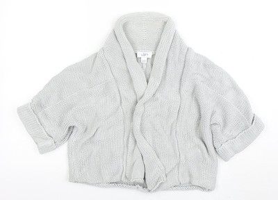 Ann Taylor Loft Damen grau Grobstrick offene Strickjacke XL