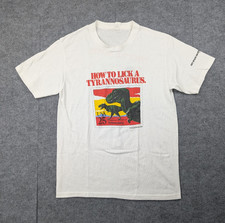 Vintage USPS Stamp Stuff Shirt Mens Large Lick A Dinosaur Retro Novelty Graphic