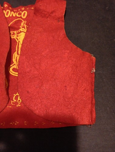 Vintage 50s 60s Bronco Bill Kids Child Cowboy Vest Costume Red - Picture 19 of 23