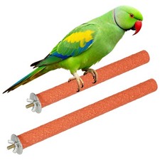 Bird Cage Perch Parrot Grinding Claw Sticks 8/10 Inch Wooden Orange 2Pcs
