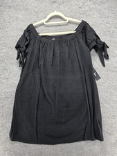 Lulus Sundress Womens XL Black Off The Shoulder Bow Lined Short Summer Casual