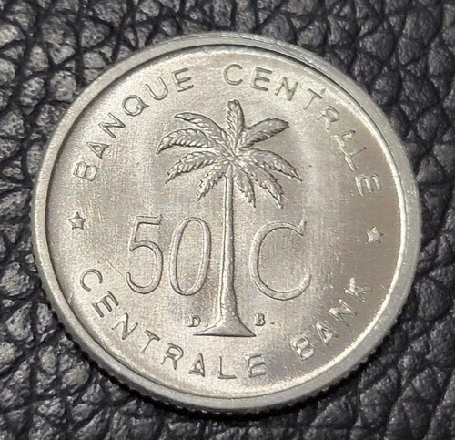 1954 Belgian Congo and Ruanda-Urundi 50 Centimes Coin