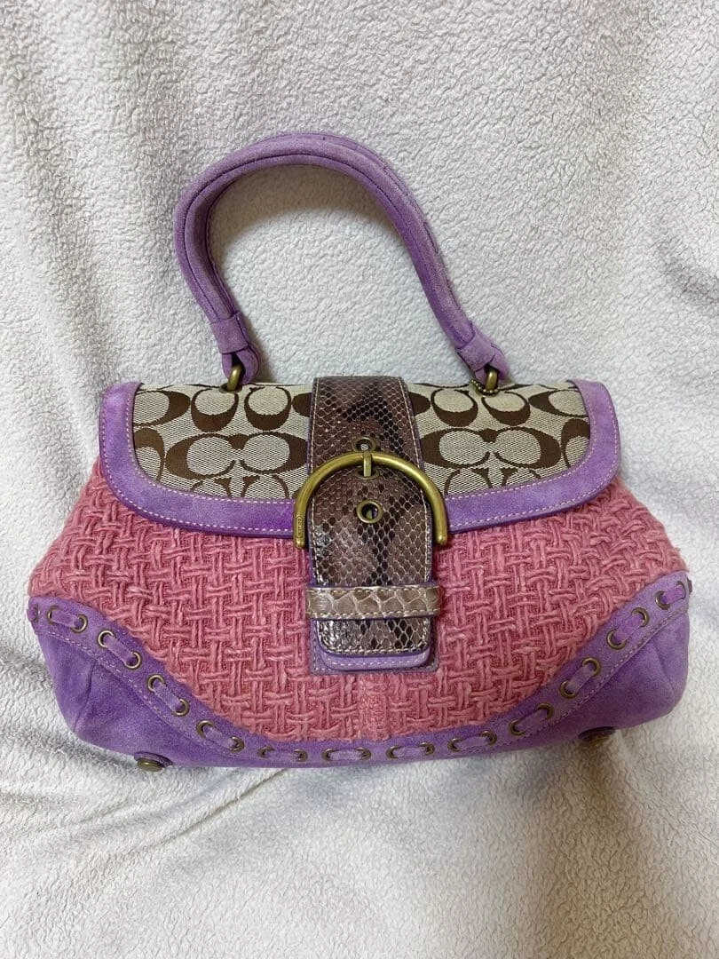 Coach Purple Signature Handbag for sale | eBay