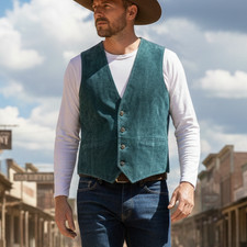 Vtg Wilsons The Leather Experts Mens Western Americana Suede Vest Sz M Heritage