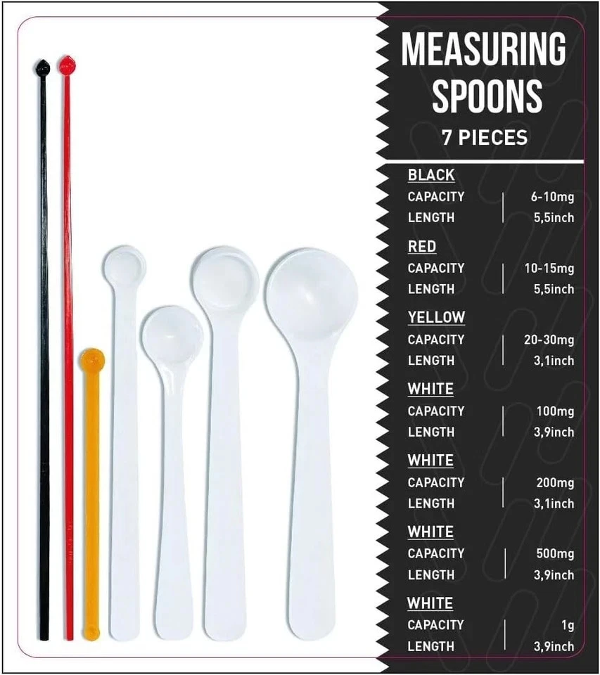 Dosing spoon set 7-piece milligram measuring spoons precise powder tools - Image 2 of 4