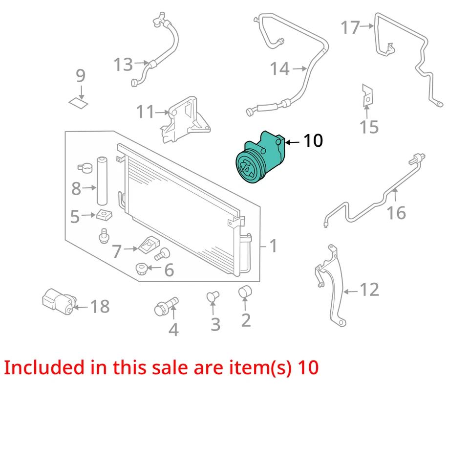 AC Compressor Fits 05-06 SAAB 9-2X 1916814 - Image 3 of 4