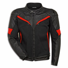 DUCATI Motorrad-Lederjacke Fighter C2 Schwarz/Rot Gr. 52 981074752