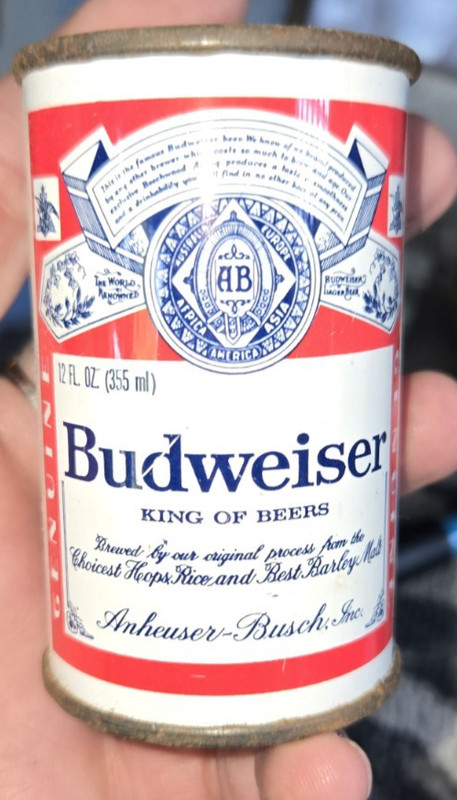 Vintage 1970's Mini BUDWEISER Metal Beer Can Bic Lighter Holder  3" Inch(AJ)