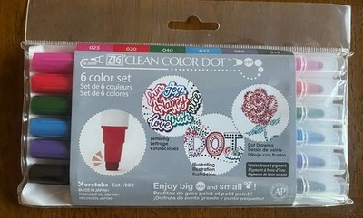 Kuretake TC-6100/6V Water-Based Pen ZIG Clean Color Dot 6 Colors red