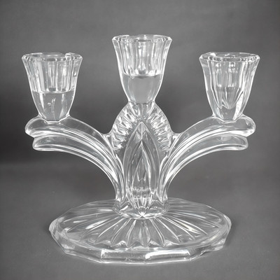 Vintage Kristall 3-armiger Kerzenständer - Art Deco Stil elegant