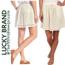 Lucky Brand Crochet Eyelet Mini Skirt