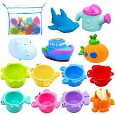 Baby Bath Toys for Toddlers, Water Table Toys with Mold Free Stacking Cups, Q...