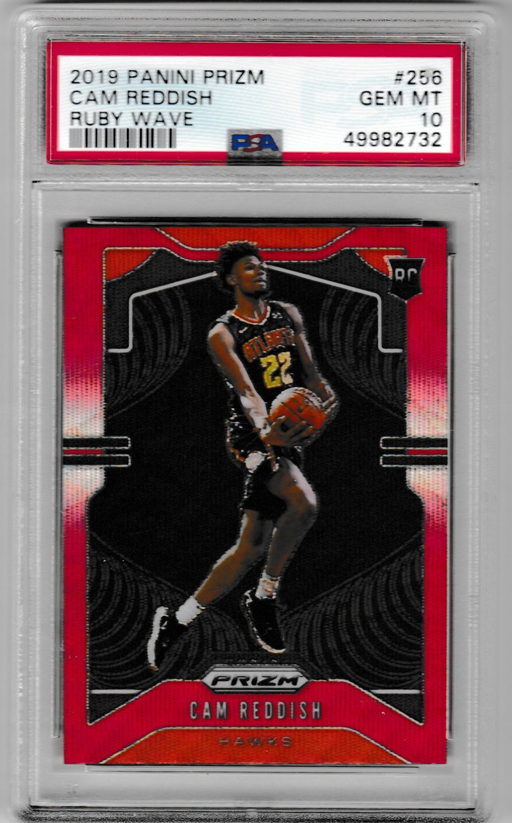 Psa 10 Gem Mint 2019 Panini Prizm Ruby Wave Prizm Cam Reddish Rc #256