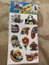 NOS Vintage 1980s RAINBOW ANIMALS Puffy Stickers Sealed Taiwan Magical NEW