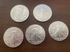 Lot of 5 American Eag les 1oz BU 2023 West Po...