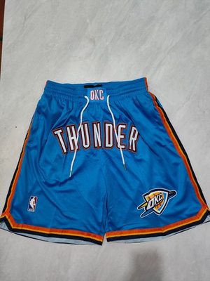 #ad New Oklahoma City Thunder Men Blue Pockets stitched Shorts Size US $39.99