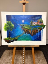 Quadro originale paesaggio pittura arte dipinto a mano 