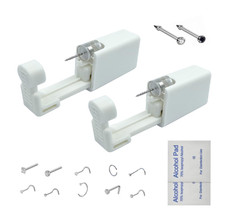 "2 Pack Disposable Self Nose Piercing Kit with 10Pcs Nose Rings   Easy Piercing"