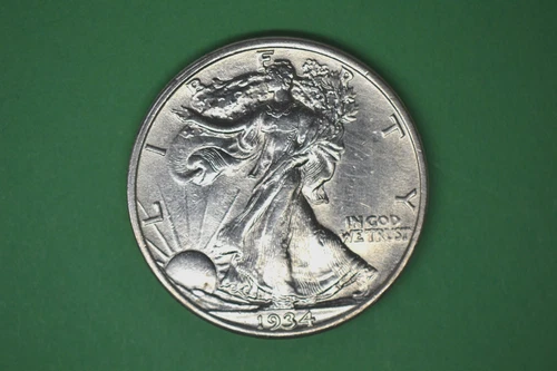 1934 Walking Liberty Half Dollars- Lightly cleaned AU.  Nice Details.