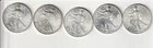 Lot of 5 1998 American Silver Eagle Coins Brilliant Uncirculated