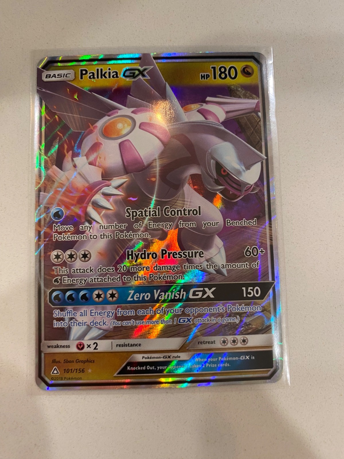 2018 Palkia GX 101/156 Sm-Ultra Prism Holo