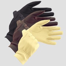 Equetech Children's Leather Showing Riding Gloves - Brown, Black Corn - 4 sizes