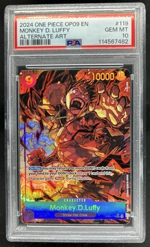 2024 One Piece Monkey.D.Luffy Secret Rare Alt Art #OP09-119 PSA 10