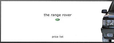 Range Rover Prices & Optional Extras 1999-2000 UK Market Foldout Brochure