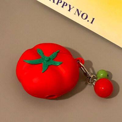 3D Cute Pitaya Tomato Silicone Case For Apple AirPods 4 3 2 Pro 2
