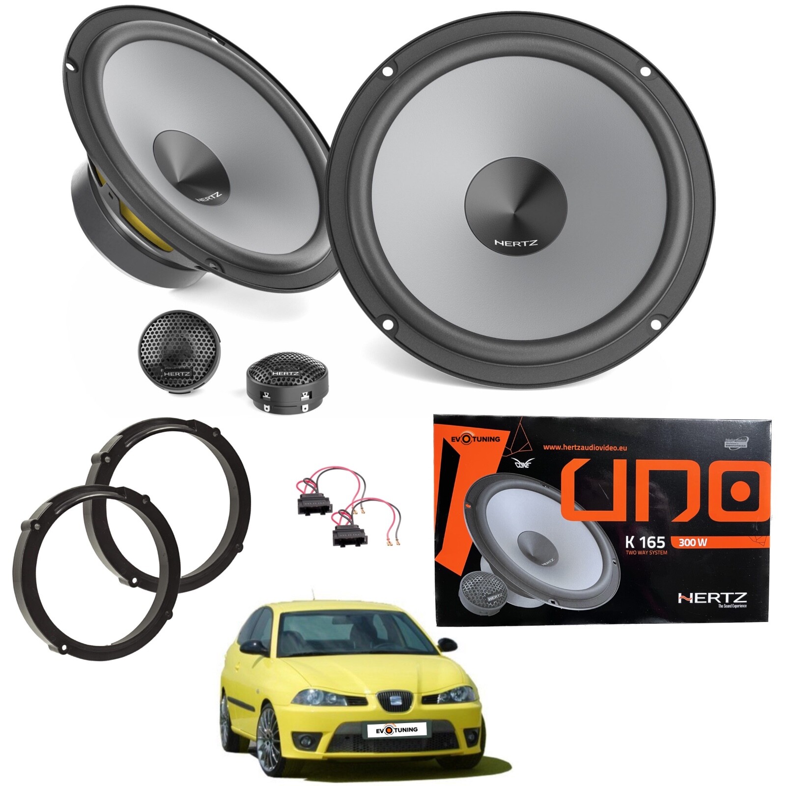 Kit Casse Hertz K165 per Seat Ibiza 6L (2001-2008) - 300W Upgrade Audio