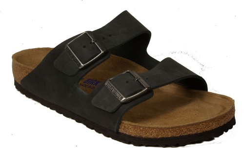 BIRKENSTOCK 0752481 ARIZONA black oiled leather NORMAL regular fit soft FOOTBED - Picture 1 of 3