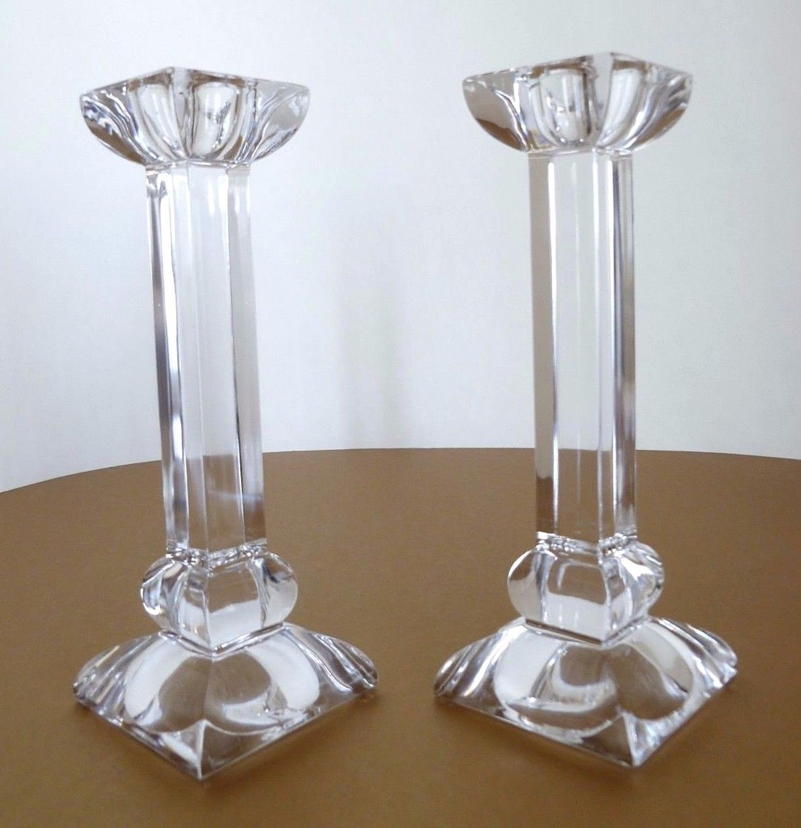 Set of 2 Villeroy & Boch Crystal Glass Candle Stick Holder 7