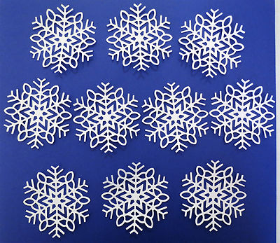 Lacy Snowflakes #3 Winter Die Cut Cardstock Set of 10 Scrapbook Embellishment