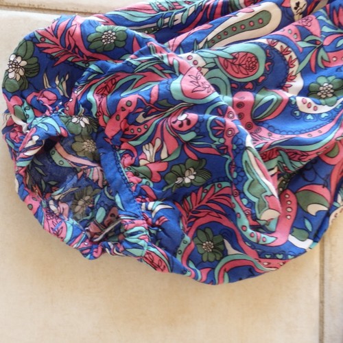 Adrift Blue Pink Floral Paisley Dress Tassel Balloon Sleeve Pockets Size S - Picture 8 of 10