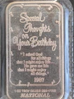 1987 National Mint Special Thoughts on Your Birthday Silver Art Bar NA-73 P2268