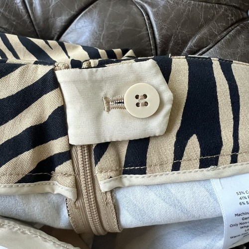 NWT Talbots Chatham Ankle Women’s Size 16 Tan Black Striped Pant Zebra Animal - Picture 11 of 12