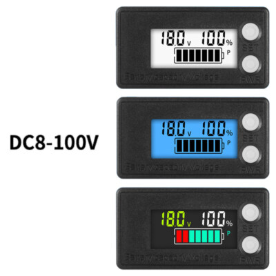 Batterie Kapazität Monitor Anzeige Lithium-LiFePO4 Voltmeter Spannung Gauge