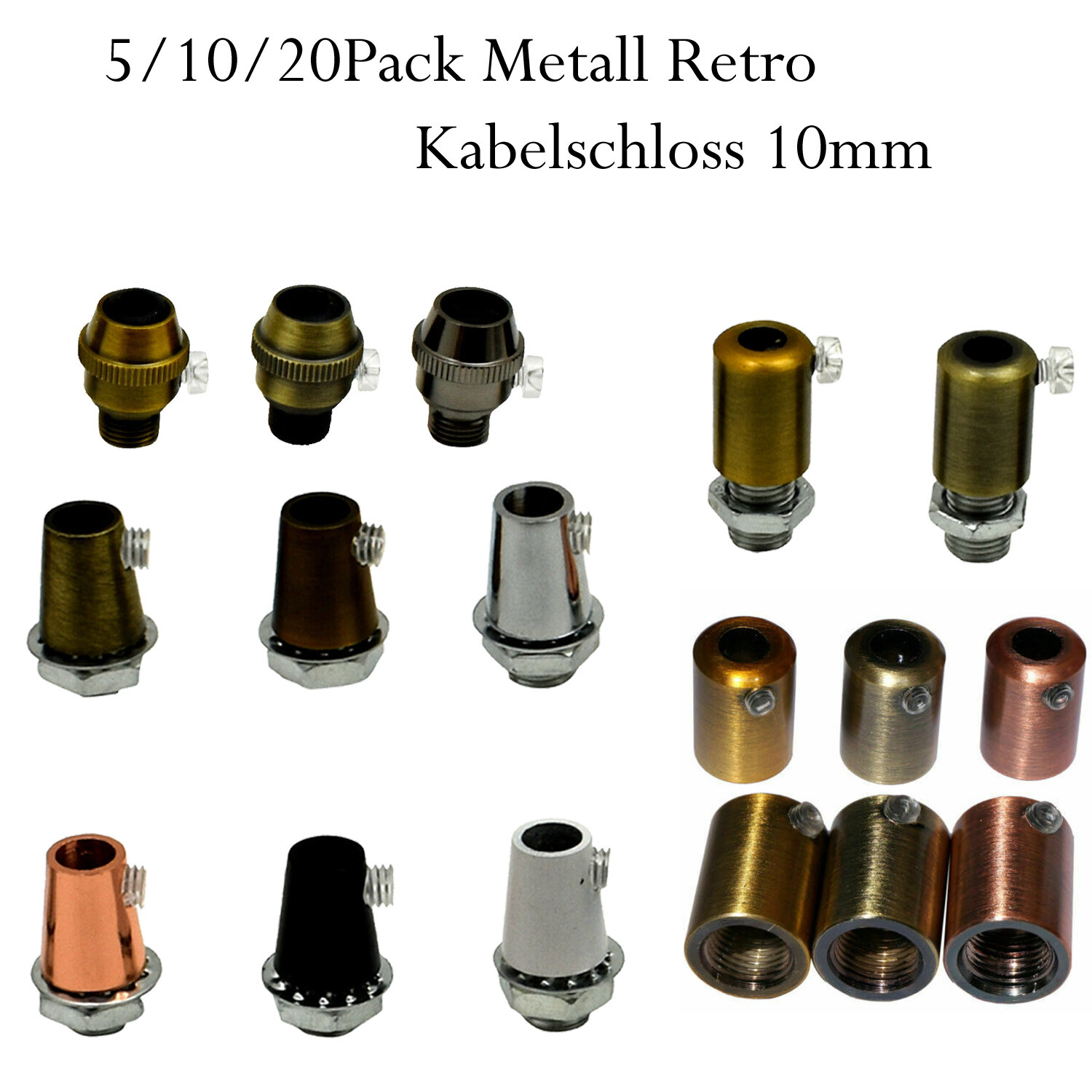 OTOTEC Kabelzugentlastung 10 Stück - Vintage Anhänger Schwarz Für Beleuchtung