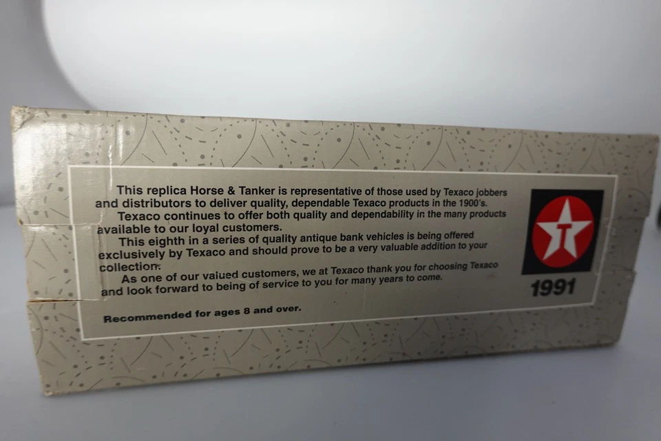 Ertl Texaco 1991 Diecast Horse and Tanker Coin Bank w Key #8 Limited Edition  - Image 4 of 4