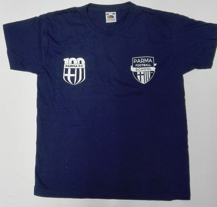 ERREÀ T-SHIRT PARMA F.C. FOOTBALL SCHOOL BLU M/C NUOVE BIMBO SMALL 7/8 9/11 ANNI