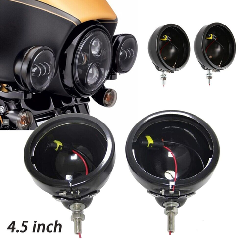 4.5" LED Fog Passing Lights Housing Holder For Yamaha V star 1100 650 Classic - Picture 8 of 12