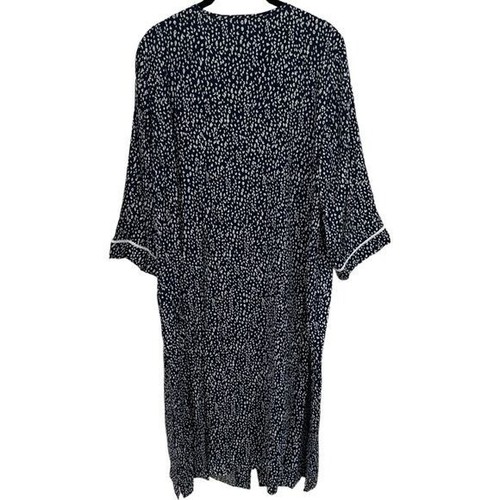 NEW Donna Karan Navy and White Animal Print Midi Comfort Nightgown Size L - Picture 5 of 10