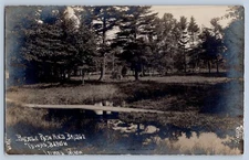 East Tawas Michigan Tawas Beach Bicycle Path Real Photo Postcard RPPC 1904-1918