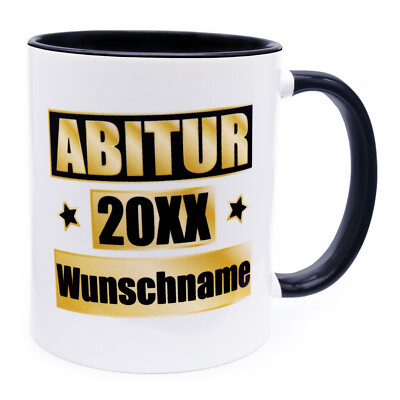 Abitur Jahr Name Tasse Abschluss geschafft Prüfung bestanden Geschenk Abi Becher