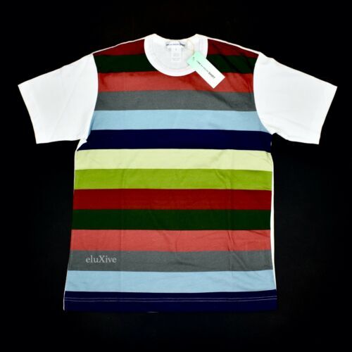 Comme Des Garcons PLAY Red Heart Stripe Womens LS T-Shirt in Comme Des Garcons PLAY Red Heart Stripe Womens LS T-Shirt in
