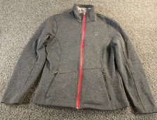 Spyder Core Full Zip Mid-Weight Sweater Jacket Women Large Gray Pink Long Sleeve