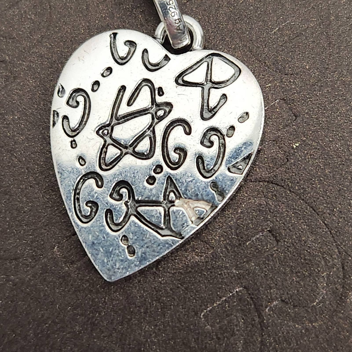 Gucci Ghost Skull Pendant Heart Star Silver Necklace Charm