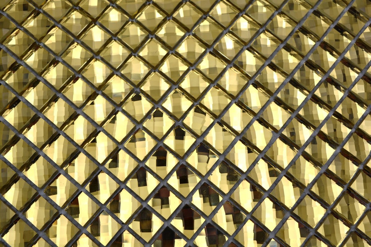 Mosaïque Diamant Doré Brillant – 15x15mm, 300x300mm, Effet Cristal, Pour Salle De Bain, Cuisine, Mur – Mosaik-Netzwerk