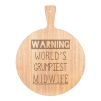 Warnung World's Grumpiest Geburtshelfer Pizza Brett Paddel Holz Toll Best