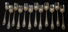 Durgin CHRYSANTHEMUM 12 ice cream forks - mono